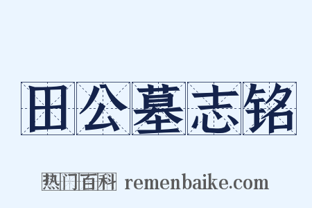 田公墓志铭是什么意思的图片